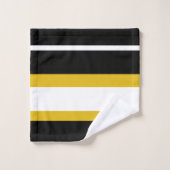 イエロー白黒ストライプズビーストライプ バスタオルセット (ウォッシュタオル)