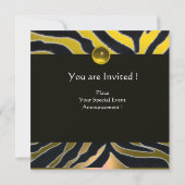 イエロー白黒ゼブラファーモノグラム、トパーズ 招待状 (裏面)