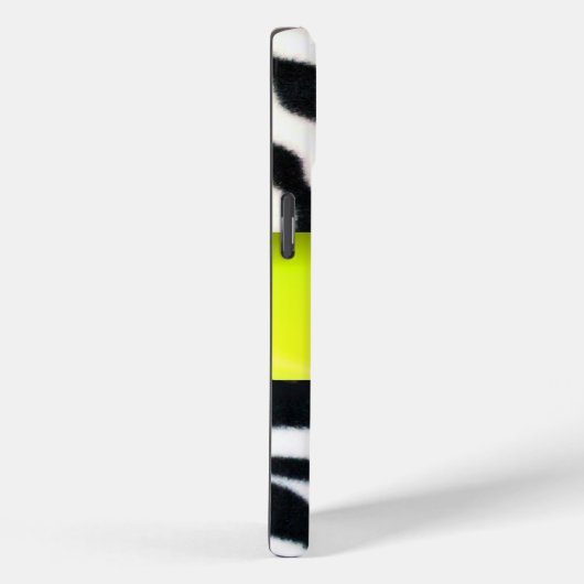 イエロー白黒ゼブラファーモノグラム、トパーズ Case-Mate iPhoneケース (裏面 / 右)