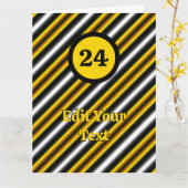 イエロー白黒レインボーストライプズ カード (黄色い花)