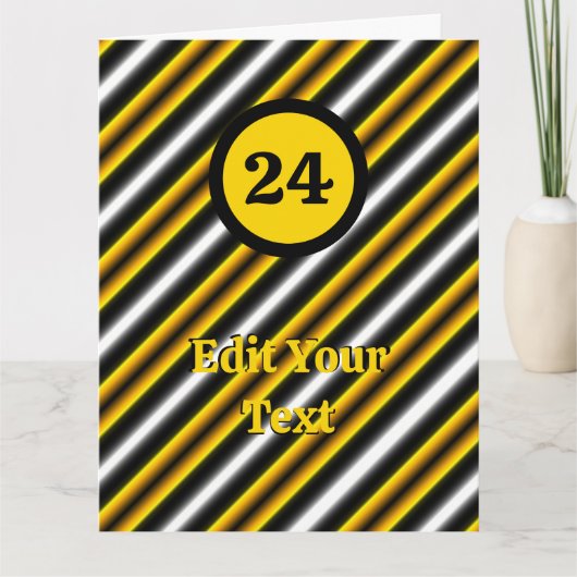 イエロー白黒レインボーストライプズ カード (正面)