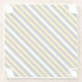 イエロー白黒レインボーストライプズ ガラスコースター (裏面)