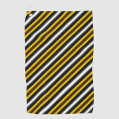 イエロー白黒レインボーストライプズ ゴルフタオル (正面)