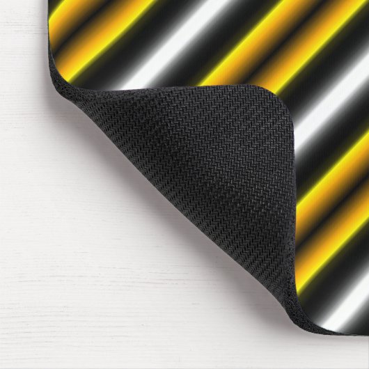 イエロー白黒レインボーストライプズ マウスパッド (コーナー)