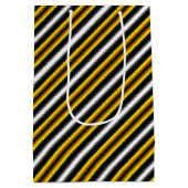 イエロー白黒レインボーストライプズ ミディアムペーパーバッグ (裏面)