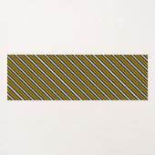 イエロー白黒レインボーストライプズ ヨガマット (裏面(横))