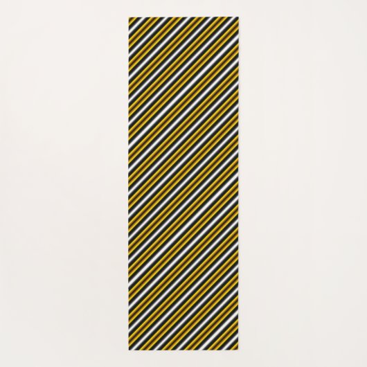 イエロー白黒レインボーストライプズ ヨガマット (裏面)