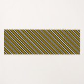 イエロー白黒レインボーストライプズ ヨガマット (正面(横))