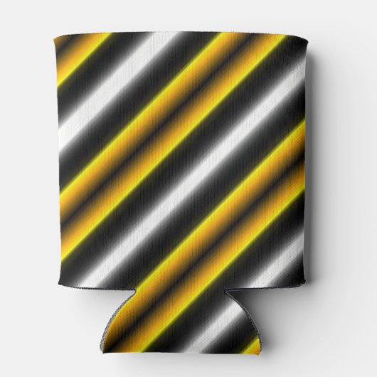 イエロー白黒レインボーストライプズ 缶クーラー (裏面)