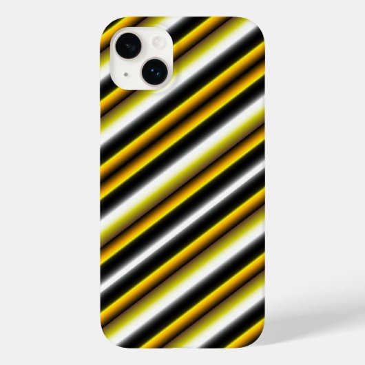 イエロー白黒レインボーストライプズ Case-Mate iPhoneケース (裏面)