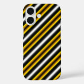 イエロー白黒レインボーストライプズ Case-Mate iPhoneケース (裏面)