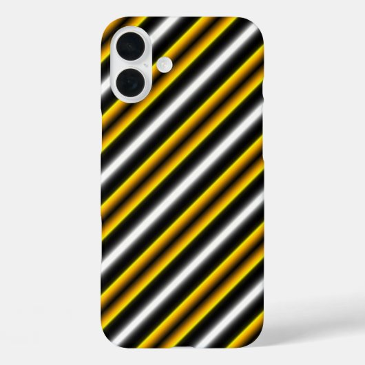 イエロー白黒レインボーストライプズ Case-Mate iPhoneケース (裏面)
