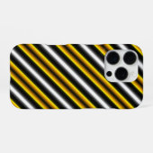 イエロー白黒レインボーストライプズ iPhoneケース (裏面横)