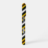 イエロー白黒レインボーストライプズ iPhoneケース (右側面)