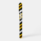 イエロー白黒レインボーストライプズ iPhoneケース (左側面)