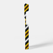 イエロー白黒レインボーストライプズ iPhoneケース (左側面)