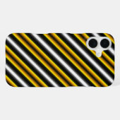 イエロー白黒レインボーストライプズ iPhoneケース (裏面横)