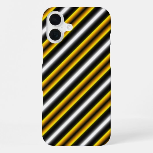 イエロー白黒レインボーストライプズ iPhoneケース (裏面)