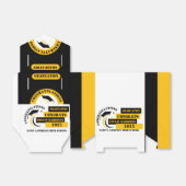 イエロー白黒卒業2025カスタムパーティー フェイバーボックス (折り畳みなし)