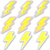 イエロー稲妻ボルト – スクールシール シール (正面)