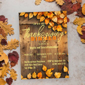 イエロー紅葉オンバーンウッドサンクスギビング 招待状