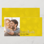 イエロー結婚金ゴールドの写真の愛と感謝していありがとう サンキューカード (正面/裏面)