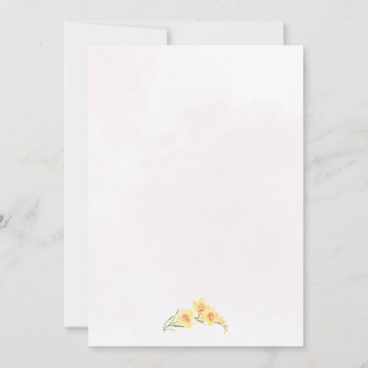 イエロー花模様イースターバニーエッグ狩り招待状 招待状 (裏面)