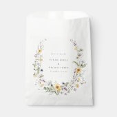 イエロー薄紫ワイルドフラワーリース結婚ズサンキュー フェイバーバッグ (正面)