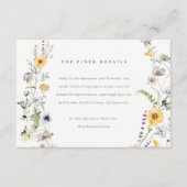 イエロー薄紫ワイルドフラワーリース結婚ズ詳細 エンクロージャーカード (正面)
