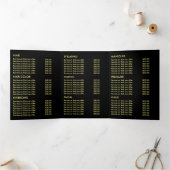 イエロー蝶、美しいサロントリフォールドフライヤー 三つ折り招待状 (内部)