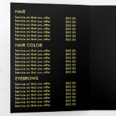 イエロー蝶、美しいサロントリフォールドフライヤー 三つ折り招待状 (内部最初)