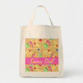 イエロー裁縫ウンズアートカスタム裁縫物 トートバッグ (正面)