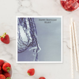 イエロー誕生日ネット&バレーボール スタンダードランチョンナプキン