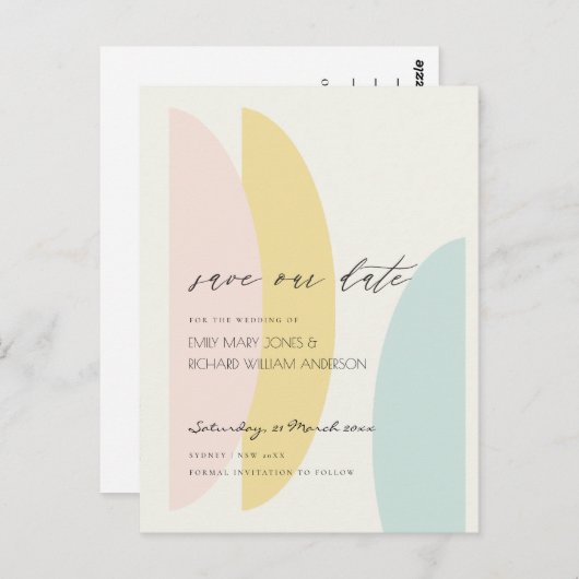 イエロー赤面アクア結婚ブルー救ズの日 ポストカード (正面/裏面)