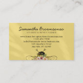 イエロー赤面ハートフローラアピラルハニービー 名刺 (裏面)