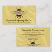 イエロー赤面ハートフローラアピラルハニービー 名刺 (正面/裏面)