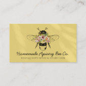 イエロー赤面ハートフローラアピラルハニービー 名刺 (正面)