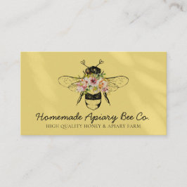 イエロー赤面ハートフローラアピラルハニービー 名刺