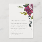 イエロー赤面ブルゴーニュ結婚フローラ詳細 エンクロージャーカード (正面)