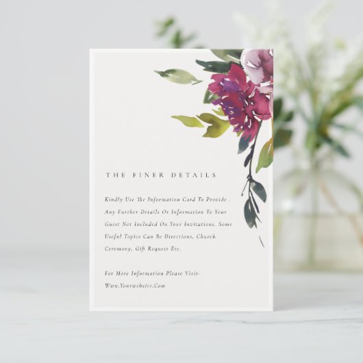 イエロー赤面ブルゴーニュ結婚フローラ詳細 エンクロージャーカード (スタンド正面)