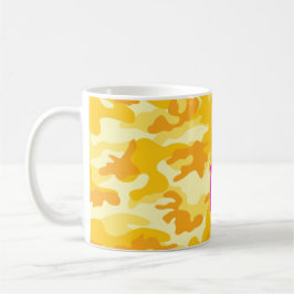 イエロー迷彩柄ホットピンク13.1ハーフマラソ走ンおもしろい コーヒーマグカップ