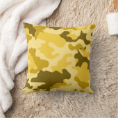 イエロー迷彩柄装飾用クッション クッション (ブランケット)