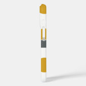 イエロー金ゴールドとグレービッグ水玉模様モノグラム Case-Mate iPhoneケース (裏面 / 左)