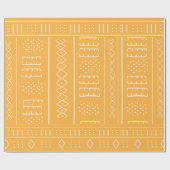 イエロー金ゴールドアフリカの部族模様の包み紙 ラッピングペーパー (フラット)