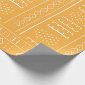 イエロー金ゴールドアフリカの部族模様の包み紙 ラッピングペーパー (角)