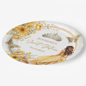 イエロー金ゴールドガールプリンセスティアラフローラスウィート16 ペーパープレート (アングル)