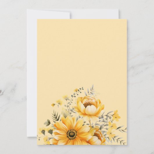 イエロー金ゴールドガールプリンセスティアラフローラスウィート16 招待状 (裏面)