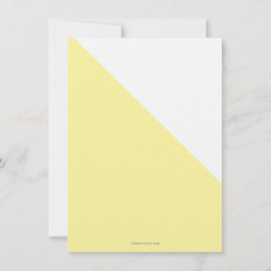 イエロー金ゴールドクロス《キリスト教》洗礼式や命名式と誕生日 招待状 (裏面)