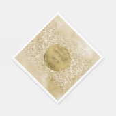イエロー金ゴールドグリジーグリッター スタンダードランチョンナプキン (角)