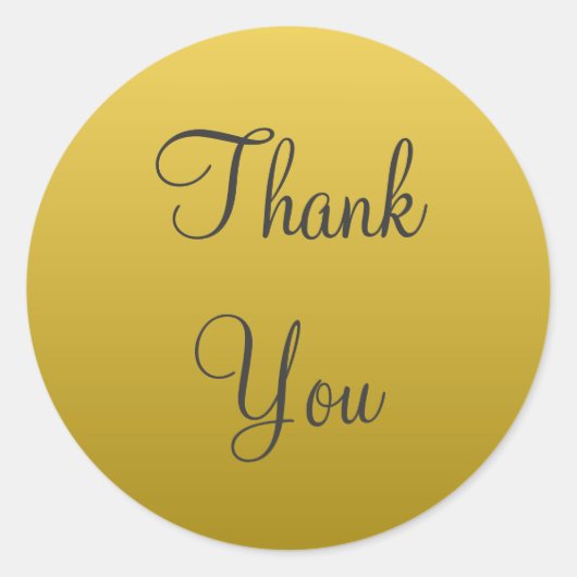 イエロー金ゴールドサンキューステッカー ラウンドシール (正面)